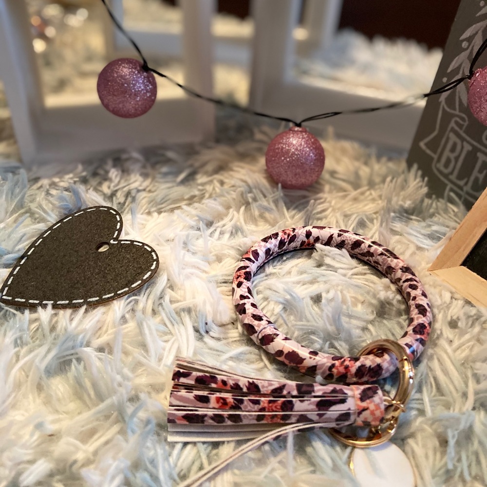 Bangle Keychain with charm and tassel